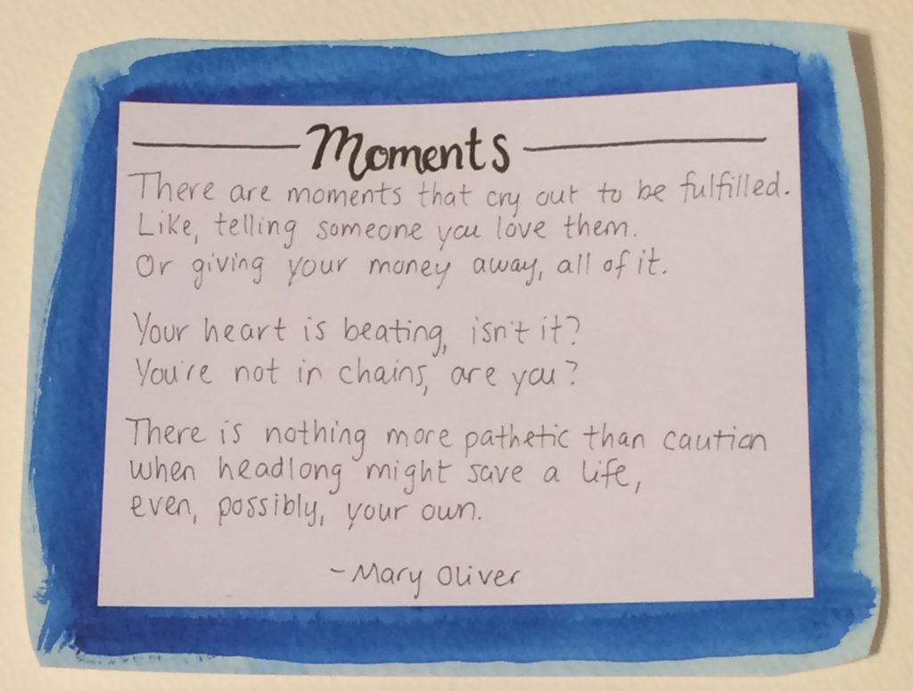Moments by Mary Oliver