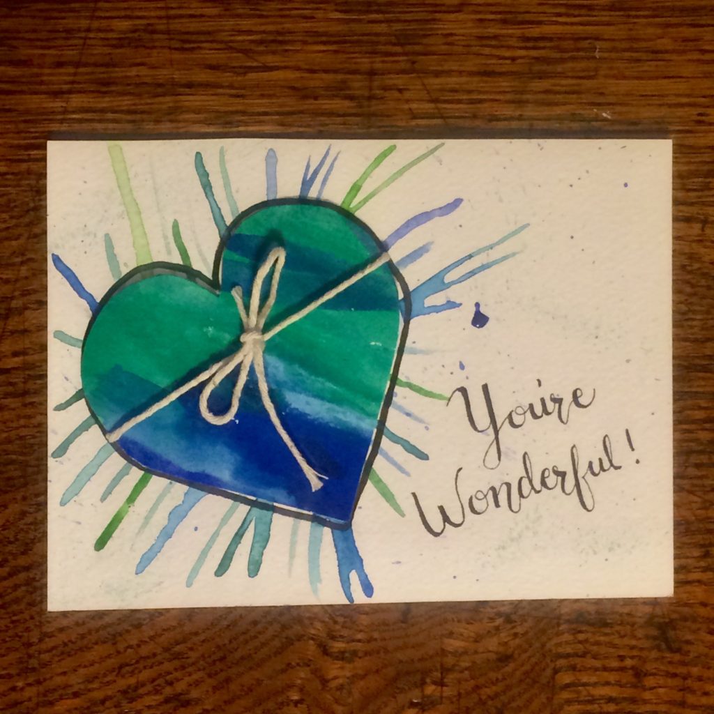folded heart card