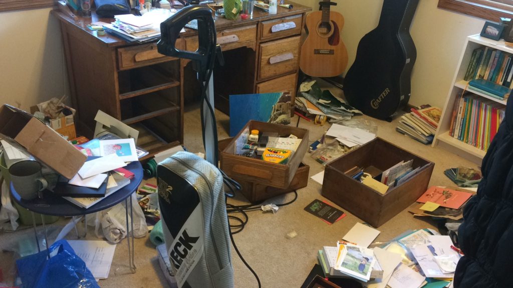 very messy bedroom