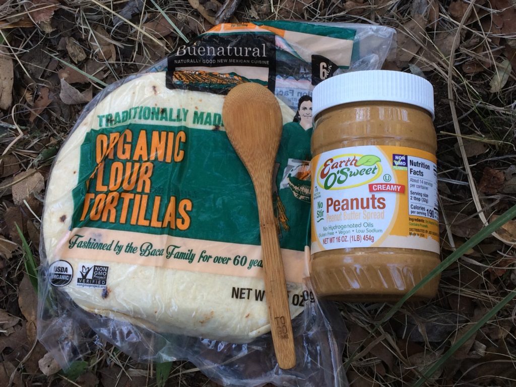Tortilla and peanut butter