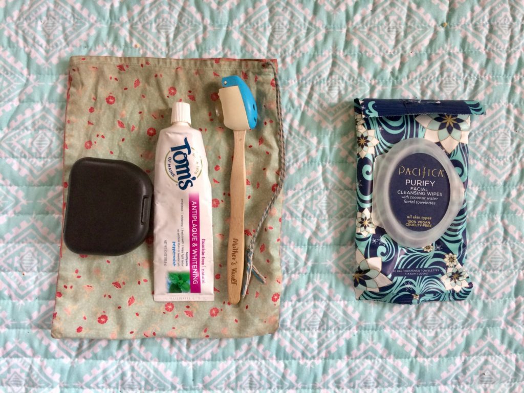 Toothbrush and wet wipes