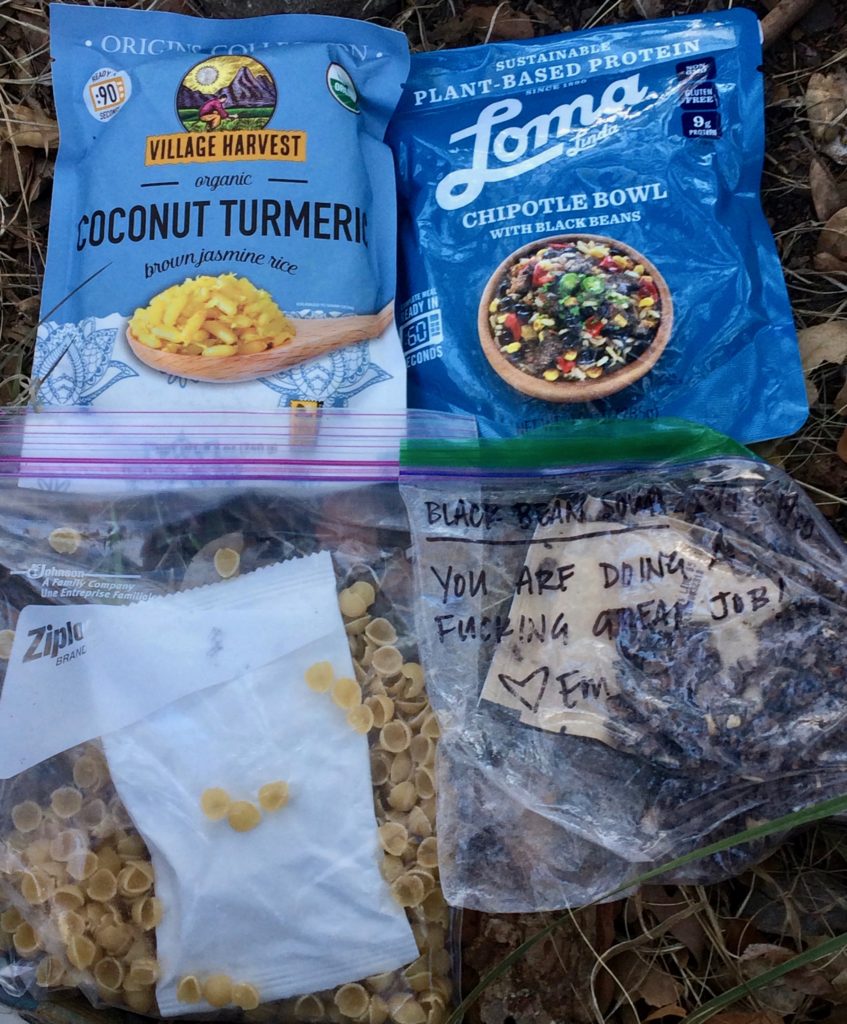 Vegan dinners AZT thru hike