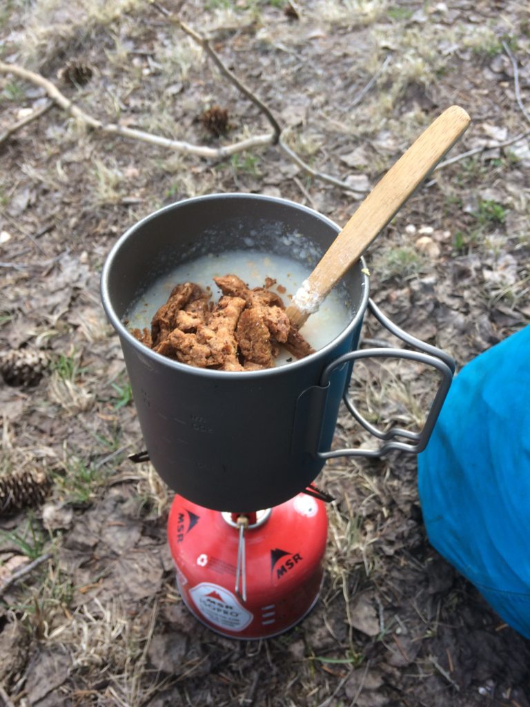 Vegan mashed potatoes backpacking stove