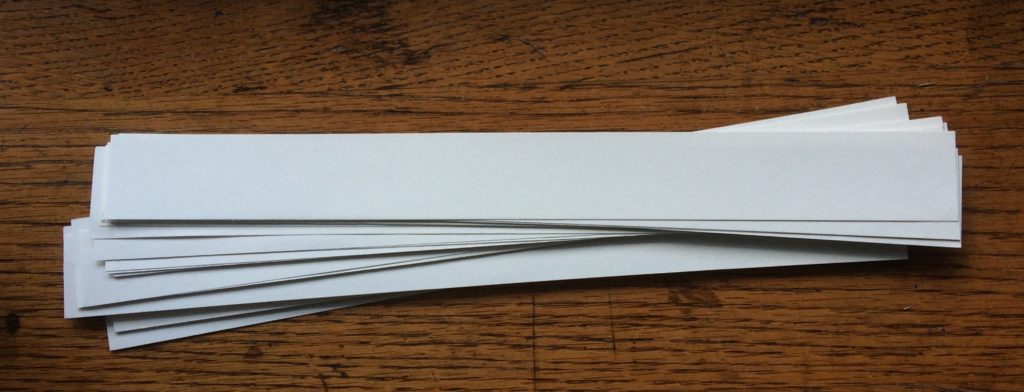 White slips of paper