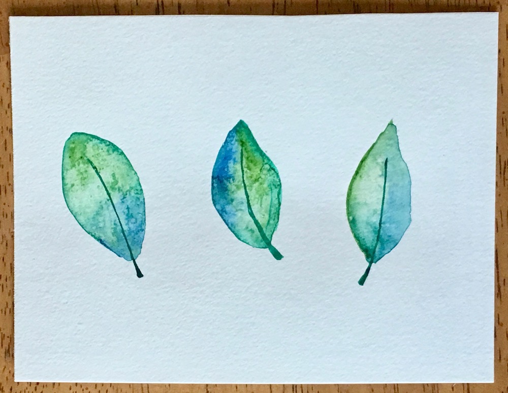 Watercolor Leaves Postcards