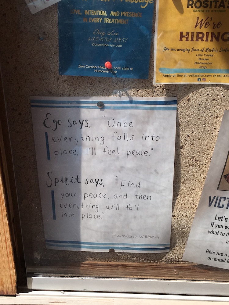marianne williamson quote on bulletin board